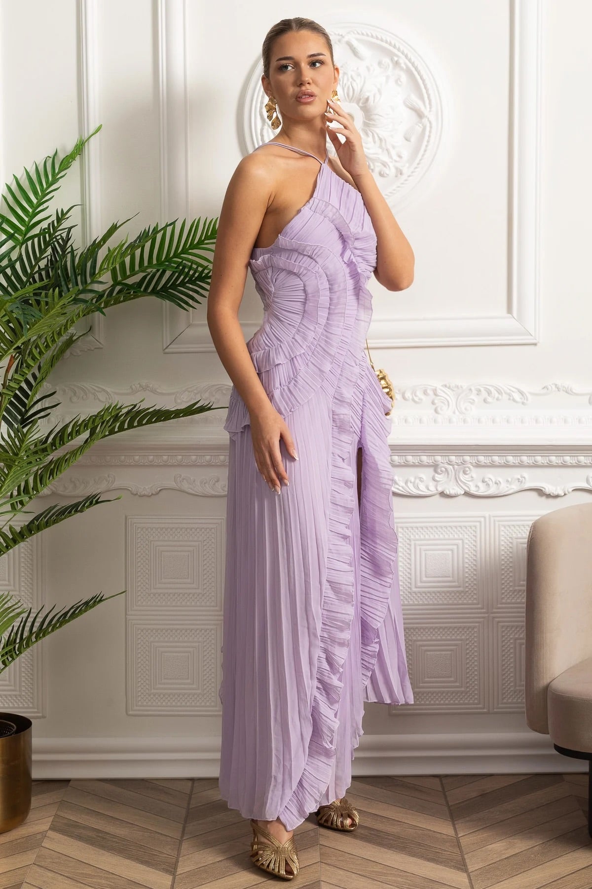 Lavendel Cascade Kleid