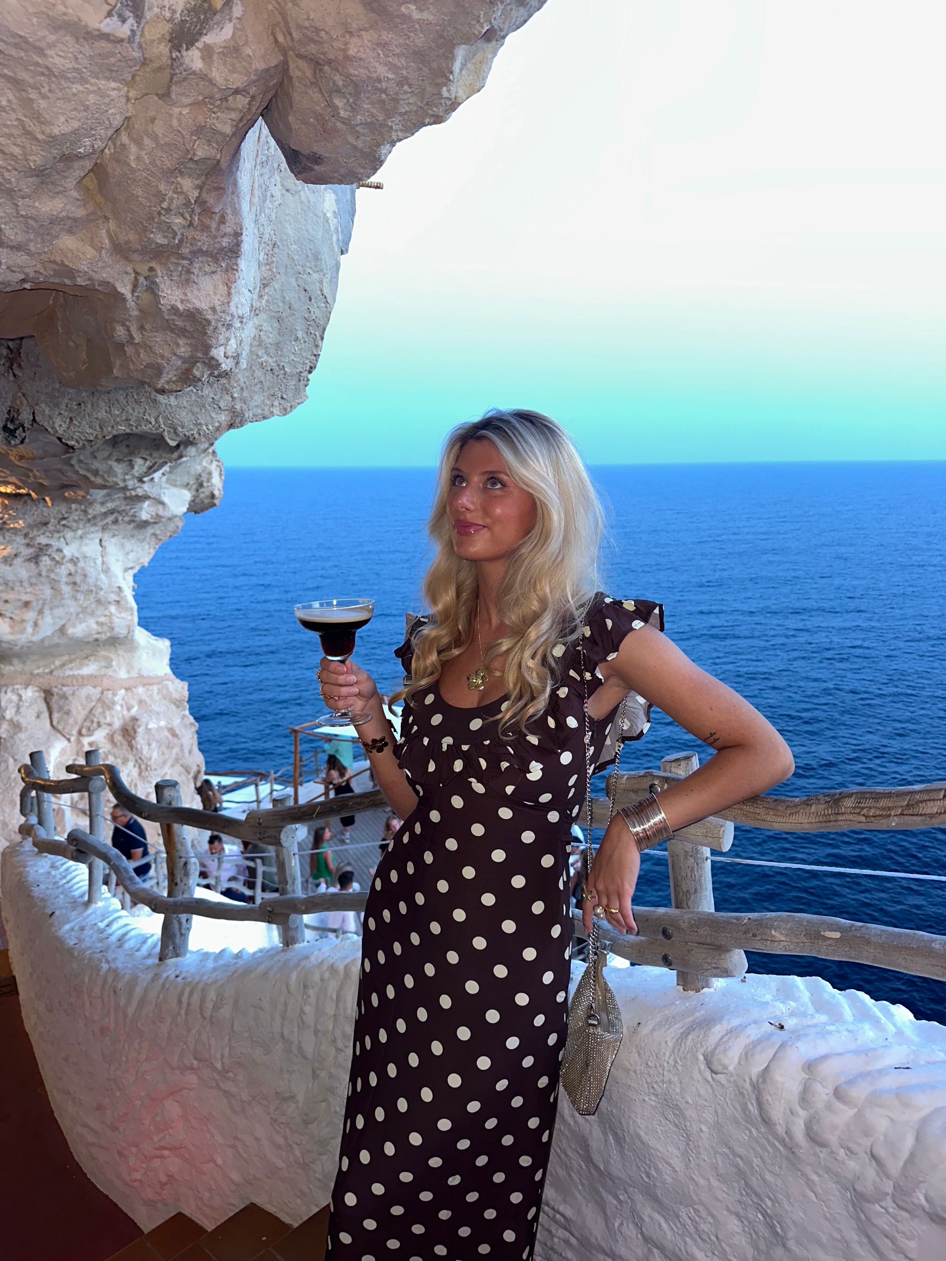 Luna dress with polka dots - Brown/yellow