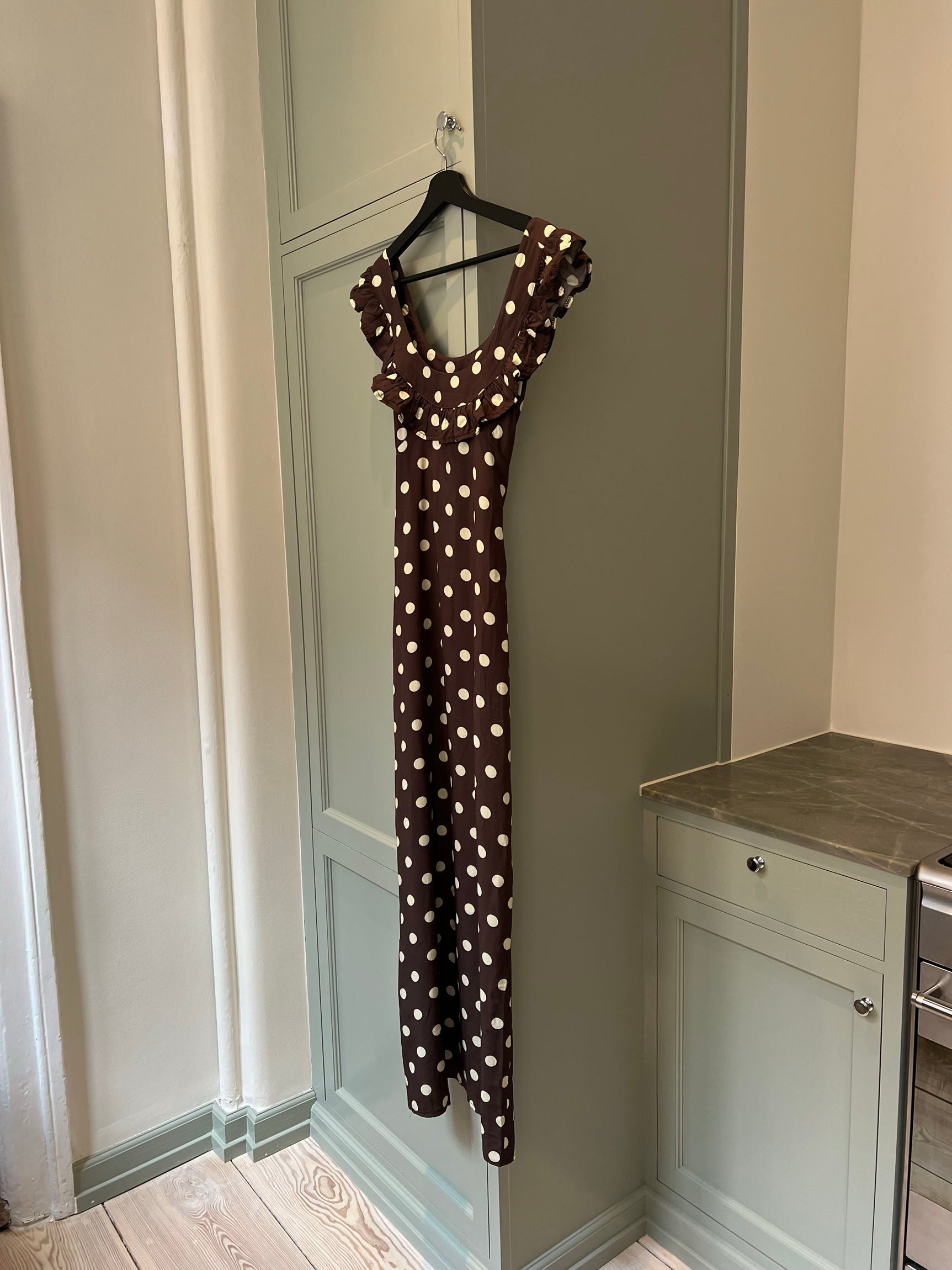 Luna dress with polka dots - Brown/yellow