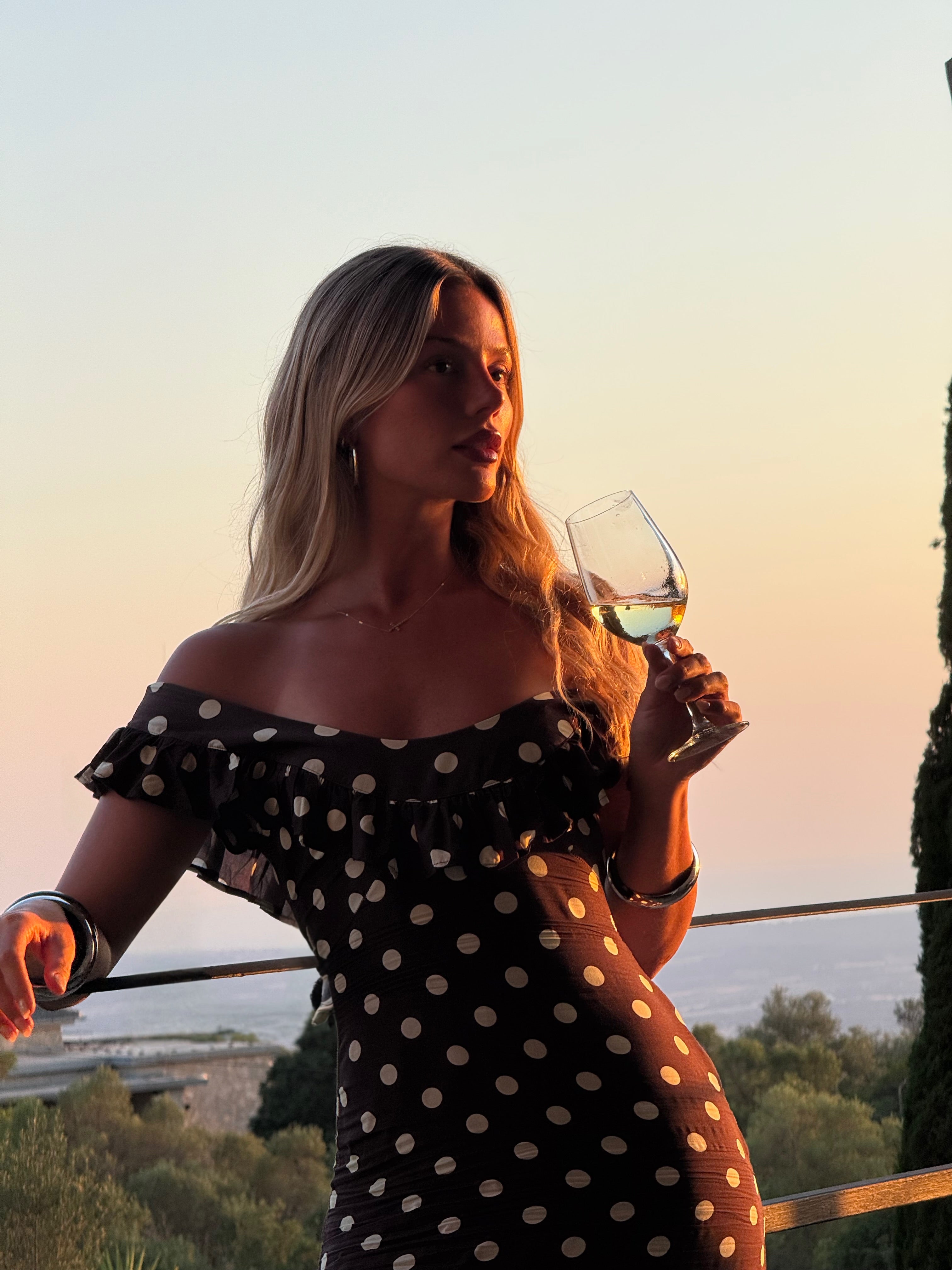 Luna dress with polka dots - Brown/yellow